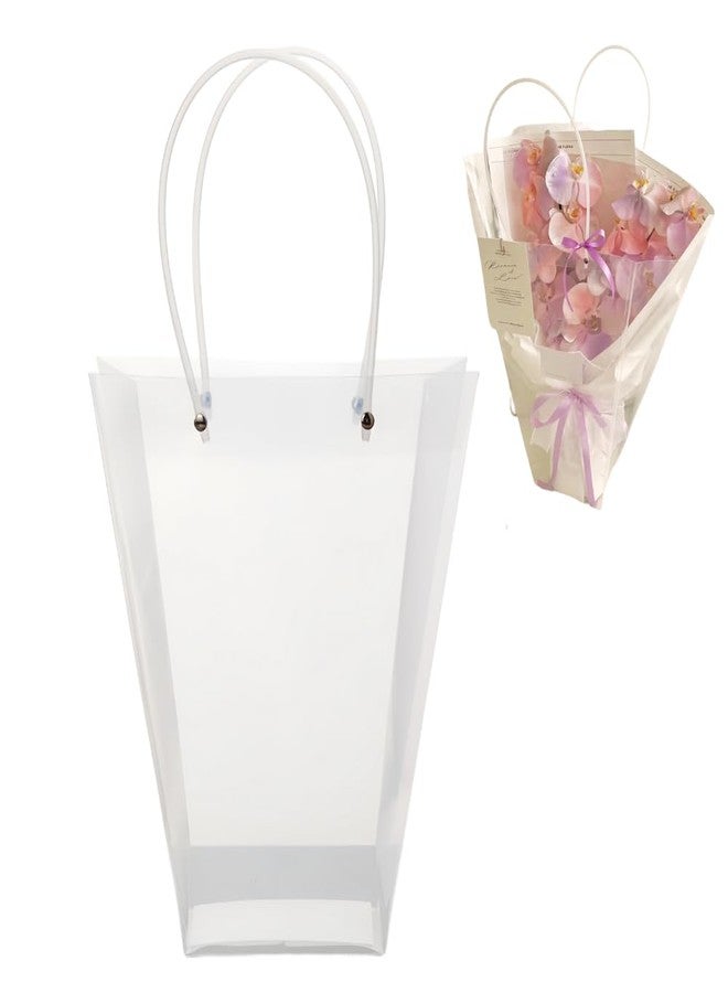 BBJ WRAPS Clear Flower Bouquet Bags With Handle Florist Shop Packaging Supplies, 5 Pcs (5.1 * 10.4 * 13.8 inch) - Image 1